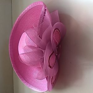 Derby Hat, Easter, Church Hat, color Pink/Raspberry, with Sequins